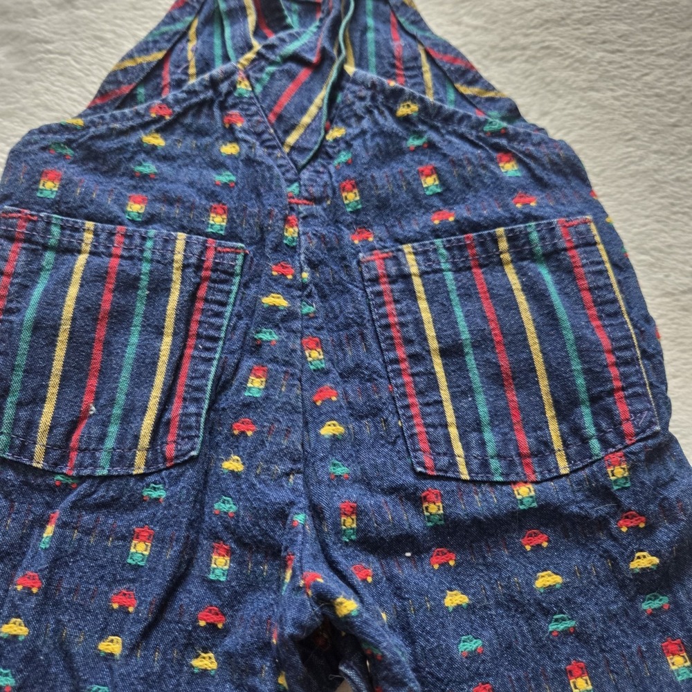 vintage oshkosh b gosh Denim Overalls Cars Traffic Signal Crossback 3-6 Months - Picture 5 of 7